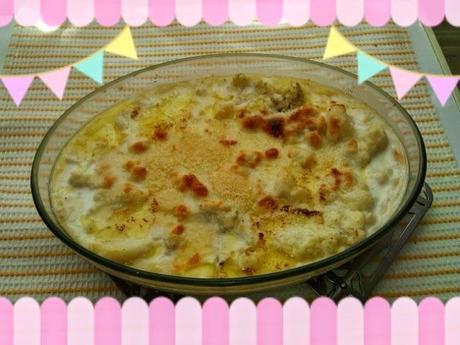 COLIFLOR CON PAVO Y BECHAMEL GRTINADA AL HORNO