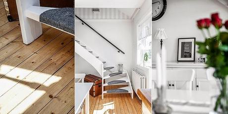 Un dúplex 100% nórdico en blanco y gris