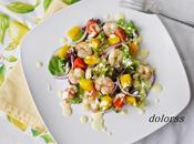 Ensalada veraniega gambas salsa mango