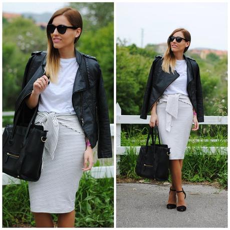 Striped skirt. Striped skirt.