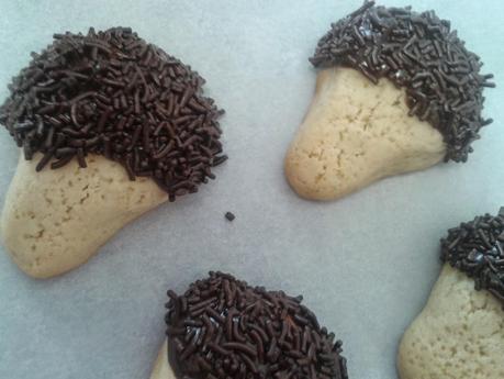 Erizos de galleta y chocolate