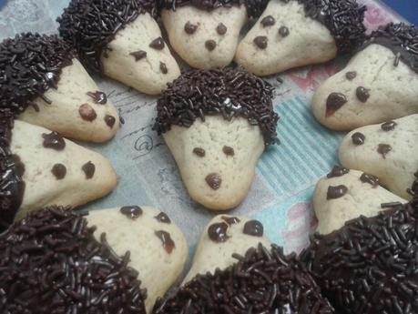 Erizos de galleta y chocolate