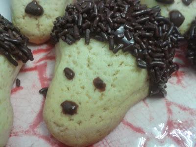 Erizos de galleta y chocolate