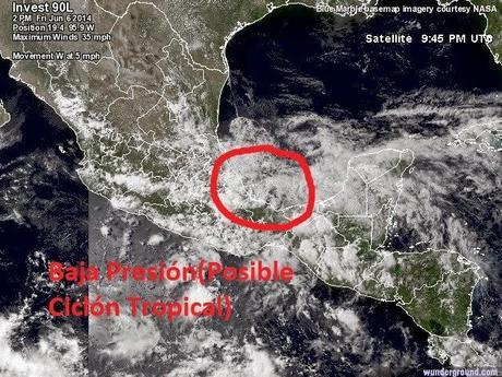 Sistema de baja presión al sur del Golfo de México podría evolucionar a un ciclón tropical