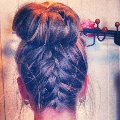 Upside Down French Braid Bun Style