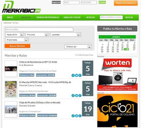 La nueva sección de Marchas y Rutas te brinda la posibilidad de disfrutar al máximo tu pasión por la bicicleta. 
