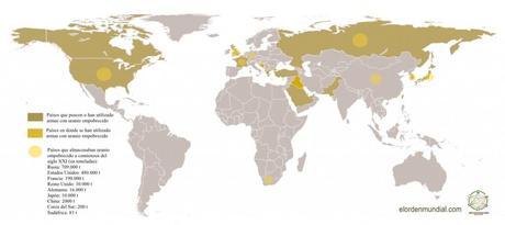 Uranio empobrecido países