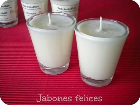 Velas aromáticas con cera de soja