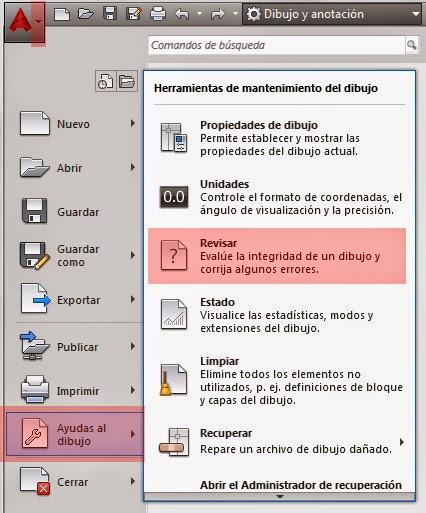 Corregir o comprobar errores de un dibujo de Autocad