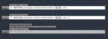 Corregir o comprobar errores de un dibujo de Autocad