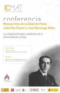 El ICMAT presenta una colección de manuscritos de Julio Rey Pastor y José Barinaga Mata