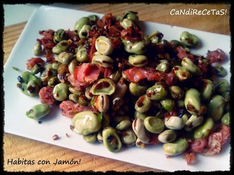 Habitas con jamón