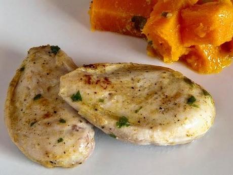 Pechugas de codorniz con curry de calabaza