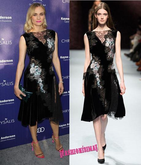 Flores, encajes y el toque neón por Diane Kruger 2014 Chrysalis Butterfly Ball