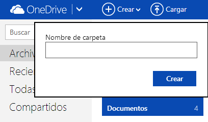 Como crear nuevas carpetas en Onedrive