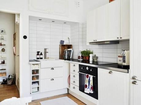 Mini piso con mucho encanto estilo femenino nórdico decoración interiores pequeños decoración de salones decoración de minipisos decoración de interiores decoración de cocinas pequeñas decoración cocinas blancas blog decoración de interiores 