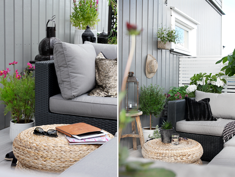 PUFS DE RATTAN EN LA TERRAZA