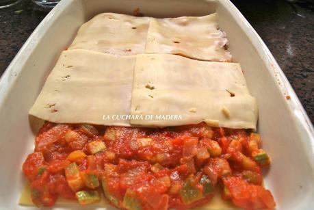 LASAÑA DE VERDURAS Y ACEITUNAS