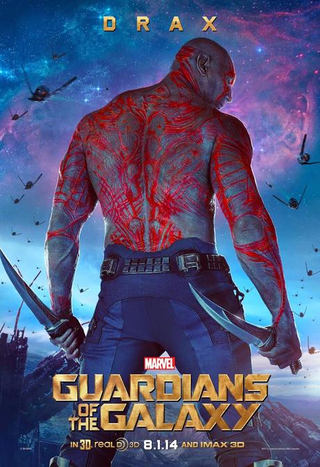 Gamora, Star-Lord y Drax, también tienen su póster en 'Guardianes de la Galaxia'