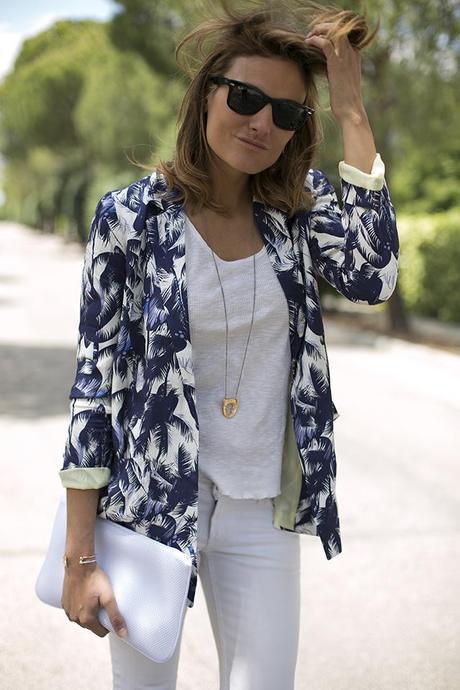 OUTFITS, river island, asos, dime que me quieres, pulseras colours, elena estaun, rayban, maje, ripped jeans, bimba y lola,  palms print, tropical print, cristina banco, guiadeestilo, guia de estilo blog, spanish fashion blogger