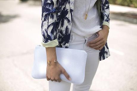 OUTFITS, river island, asos, dime que me quieres, pulseras colours, elena estaun, rayban, maje, ripped jeans, bimba y lola,  palms print, tropical print, cristina banco, guiadeestilo, guia de estilo blog, spanish fashion blogger