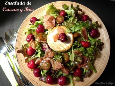 Ensalada de Queso Brie, Jamón Ibérico  y Cerezas.