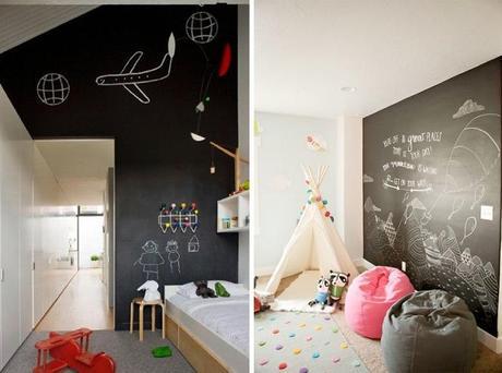 Habitación infantil - pared pintura pizarra