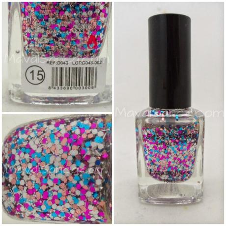 Easy Paris top coat glitter rosa, azul y blanco.