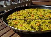 Paella verduras, algas setas.