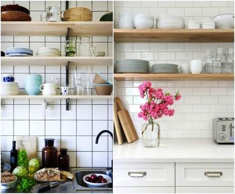 Interior Design. Kitchen shelves