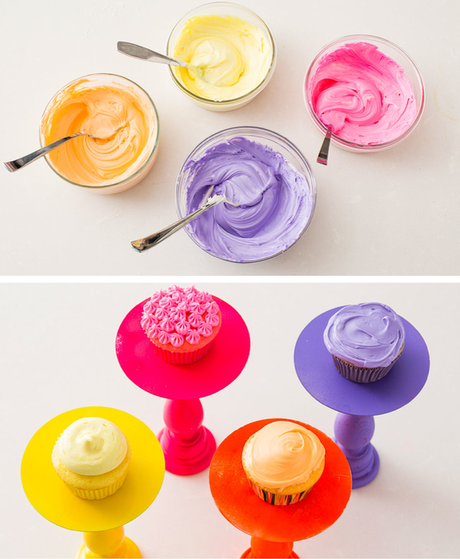 Cupcakes de colores receta