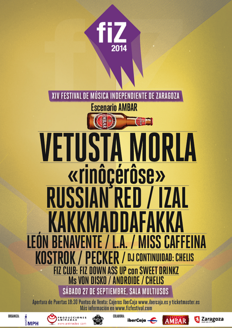 FIZ 2014 Cierra su Cartel con Rinôçérose, León Benavente, Pecker, Izal....