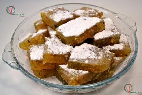 Delicias turcas o lokum de mandarina y pistacho.