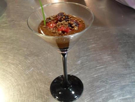 Marquise de chocolate y  frutas rojas