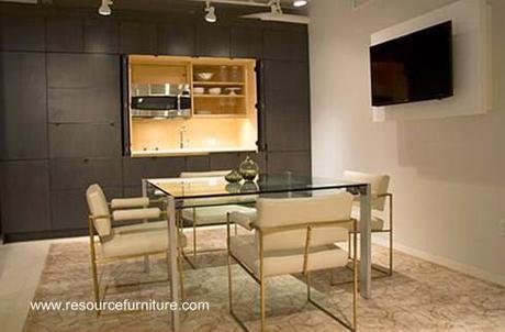 Moderna cocina oculta en un mueble adosado a la pared. - Paperblog