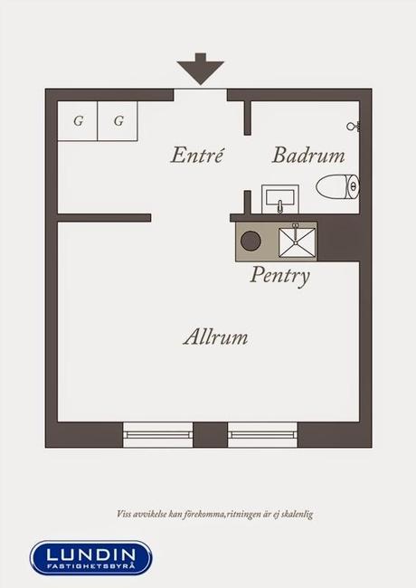 21 m2 de minipiso escandinavo