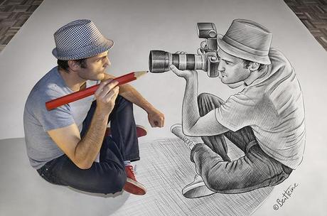 Artista visual Ben Heine Pencil vs Camera