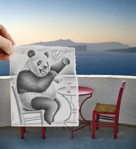 Artista visual fotografía dibujo Ben Heine oso polar