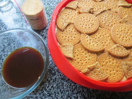 Tarta de galletas y flan