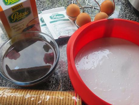 Tarta de galletas y flan