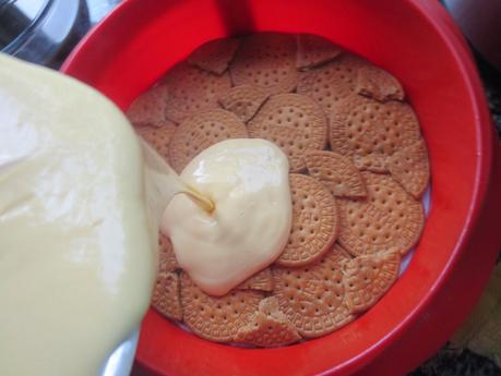 Tarta de galletas y flan