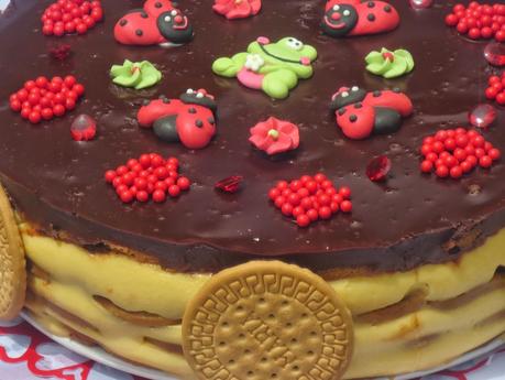 Tarta de galletas y flan