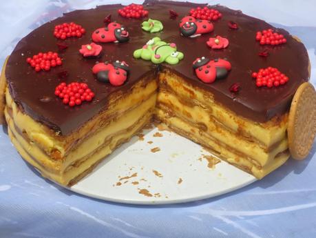 Tarta de galletas y flan