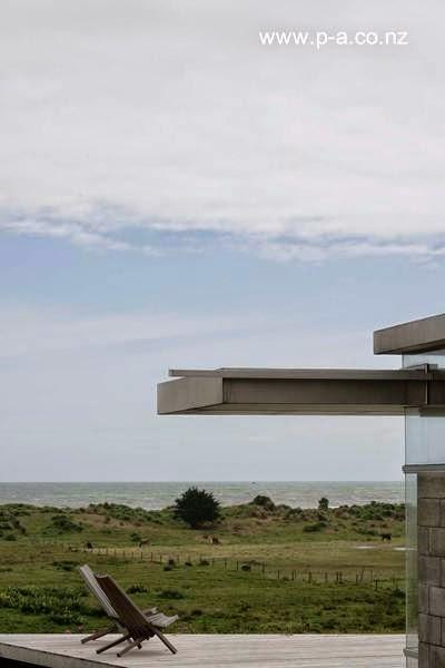 Ampliación de casa vacacional contemporánea en Nueva Zelanda.