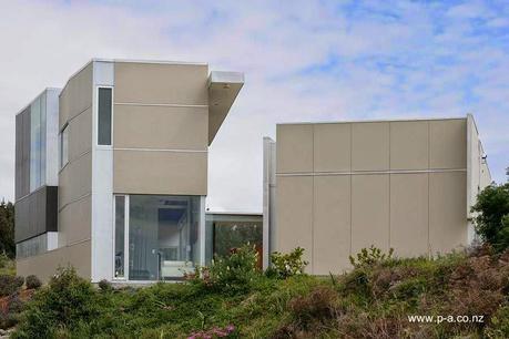 Ampliación de casa vacacional contemporánea en Nueva Zelanda.