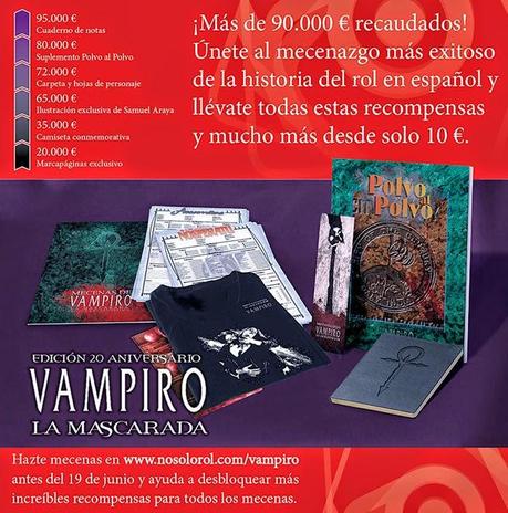 Recta final del mecenazgo de Vampiro La Mascarada 20 aniversario