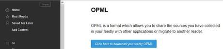 Exportar OPML de Feedly
