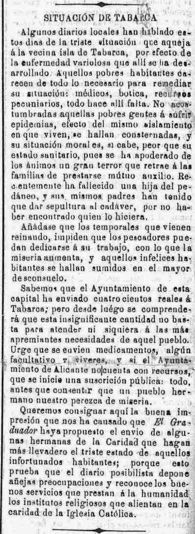 El histórico problema del agua y la sanidad en Tabarca