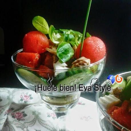 Cóctel de atún, sandía y queso fresco