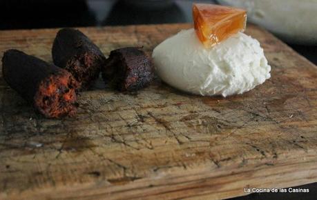 Bollinos Preñaos de Morcilla, Mozarella y Dulce de Membrillo